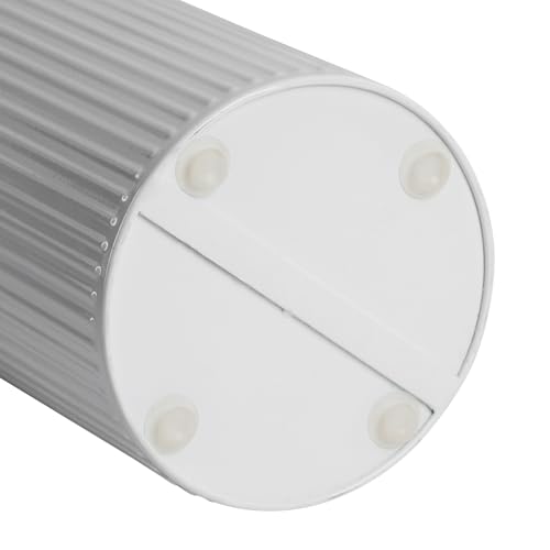 Metal Paper Towel Holder, Weighted Base with Suction Cups | Embossed with Wooden Lid, Easy Tear Roll Dispenser for Kitchen Counter, Bars, Dining Tables - color: Vertical Stripe White