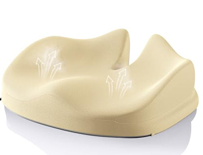 Benazcap Large Seat Cushion for Office Chair, Beige | Memory Foam - color: Yellow