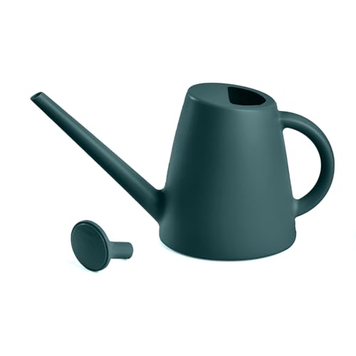 ZXJ Plant Watering Cans for Indoor and Outdoor Home Garden Plants - with Long Spout - Blackish Green - 1/2 Gallon - color: Blackish Green