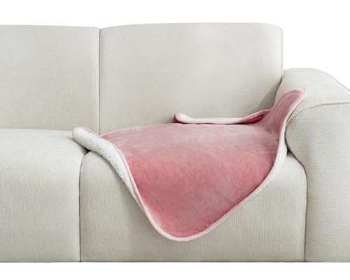 gogobunny Waterproof Pet Blanket for Small Dogs and Cats, Reversible Sherpa Fleece Soft Plush Throw for Couch Protection, Washable Furniture Protector (Pink, 30x30 inches) - color: Pink, size: 30x30 inches