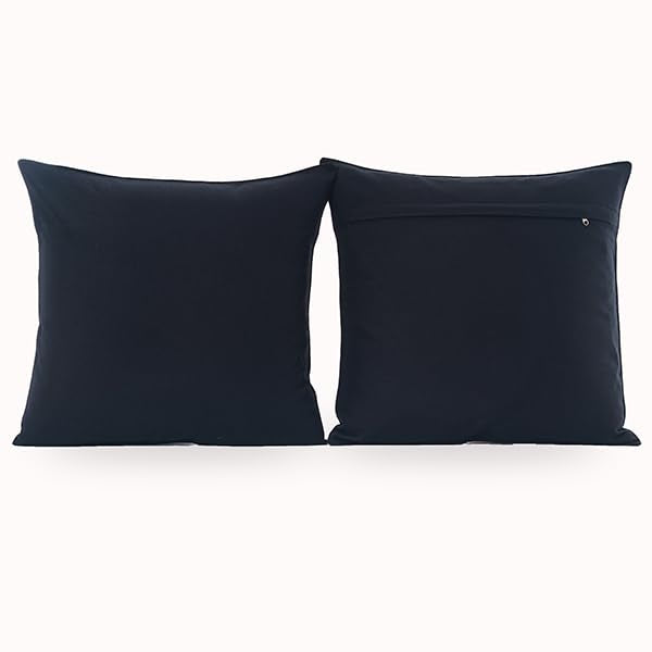 NiNi ALL Black Outdoor Pillows Set of 2 Decorative Farmhouse Waterproof Throw Pillow Covers 18x18 Solid Cushion Cases for Garden Patio Tent Furniture Sofa Bed Home Decor | Faux Linen Decorative Solid Throw Pillow Covers Farmhouse for Garden Furniture Tent