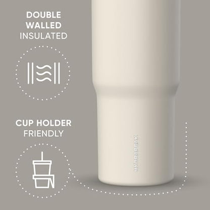 Hydrapeak Nomad 32oz Stainless Steel Insulated Travel Tumbler with Handle & Straw Lid, Leakproof, Cupholder Friendly, Back to School, College Dorm, Gym & Everyday Hydration, Cold 24 Hours (Stone) - color: Stone
