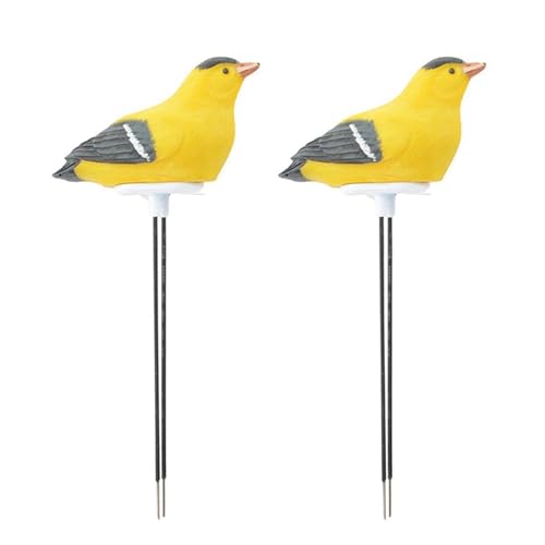 2X Soil Moisture Meter Watering Alarm Bird Plant Water Tester Hygrometer Sensor Gardening Tool Kit (Yellow)