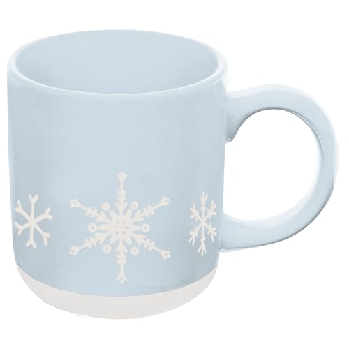 Sweet Water Decor Snowflake Coffee Mug, 14oz Stoneware Christmas Mug, Dishwasher & Microwave Safe, Large Holiday Winter Cup for Coffee, Tea & Hot Chocolate, Stocking Stuffer Gifts for Women - style: Snowflake