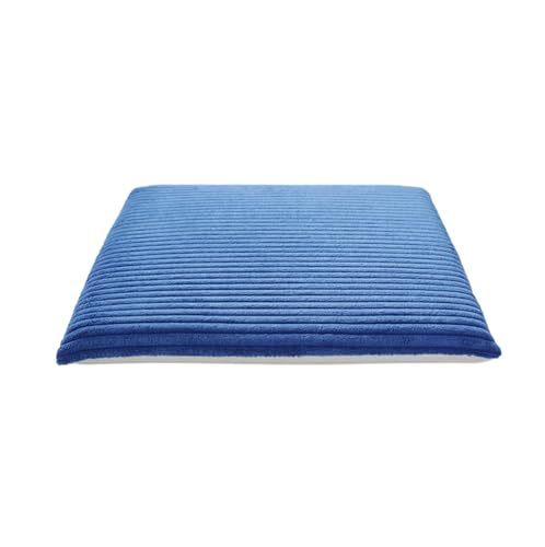 Square Non Slip Chair Cushions Corduroy Memory Foam Seat Cushions Kitchen Chair Pads Ergonomic for Office, Car (Blue, 19" X 19") - color: Blue, size: 19" X 19"