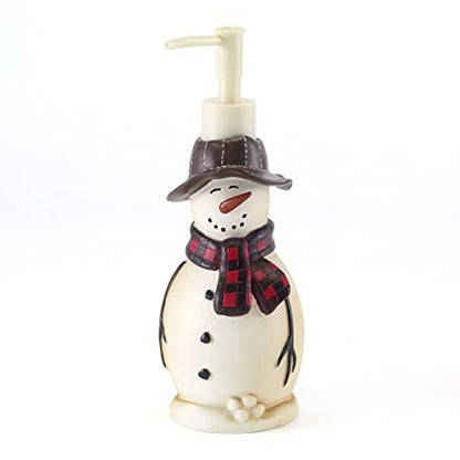 Avanti Linens - Accessory Set, Resin Lotion Pump & Toothbrush Holder, Christmas Decorations (Snowmen Gathering Collection) - size: 2pc Accessory Set