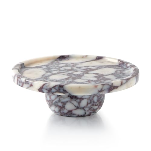Luxury Natural Marble Decorative Tray for Coffee Table Home Decor | Calacatta Viola marble vanity tray organizes perfumes, skincare and toiletries for bathroom countertops and vanity spaces - size: 8.7"