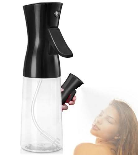 Spray Bottle For Hair,Continuous Water Mister for Hairstyling, Salons, Cleaning, Plants,Essential Oil Scents,Ultra Fine Mist Sprayer,6.8 OZ /200 ML-Black - color: Black