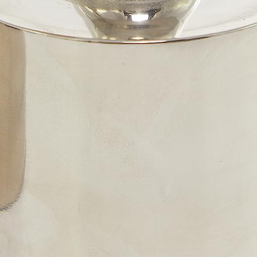 CosmoLiving by Cosmopolitan Aluminum Metal Decorative Candle Holder Pillar Candle Stand, Set of 3 Candlestick Holder 10', 9', 7'H, Silver - color: Silver