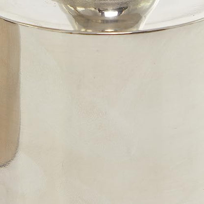 CosmoLiving by Cosmopolitan Aluminum Metal Decorative Candle Holder Pillar Candle Stand, Set of 3 Candlestick Holder 10', 9', 7'H, Silver - color: Silver