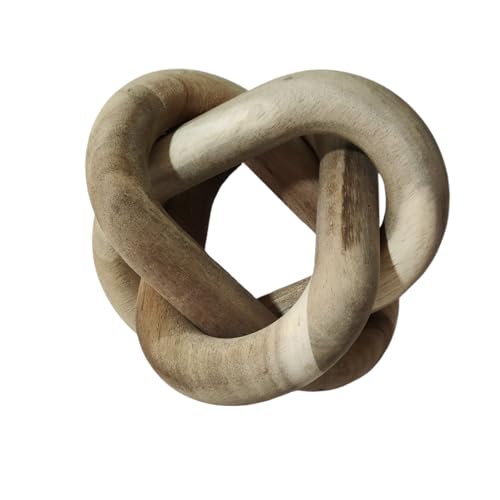 Wood Knot Decor -Coffee Table Decor,Retro Rustic Decor Shelf Decor | Entry Table Accessorie Boho Modern Shabby Chic Style Decor 3 Link Wooden Knot Chain Link Decor,Hand Carved Home Decoration - color: Rustic