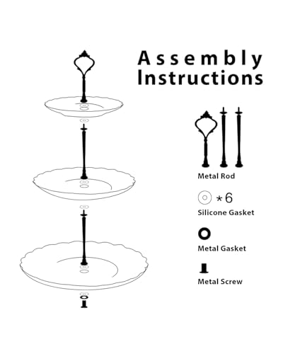 Sweejar 3 Tier Ceramic Cake Stand Wedding, Dessert Cupcake Stand for Tea Party Serving Platter (Fresh Flower) - color: Fresh Flower