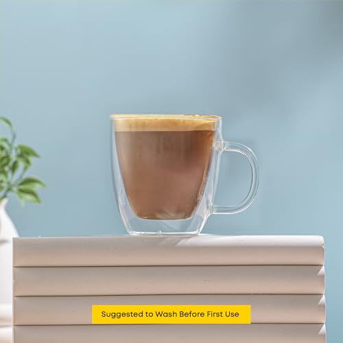 JoyJolt Savor Double Wall Insulated Glasses Espresso Mugs (Set of 2) - 5.4-Ounces - style: Espresso cups
