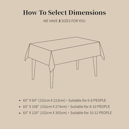 100% Pure Linen Scalloped Embroidery Rectangle Tablecloths 104Lx60W Inch for Dinners, Parties, Spring, Machine Washable, 8-10 Sets, 60''x104'', Olive Green(Edges-Gold) - color: Olive Green(edges-gold), size: 104" x 60" (Rectangular)