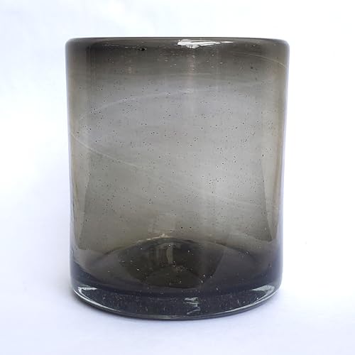 Solid Humo Smoke Gray 9 oz Short Tumblers (set of 6), Recycled Glass, Lead-free, Toxin-Free (9oz Tumbler) - color: Smoke Gray, size: 9 oz