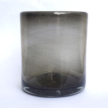 Solid Humo Smoke Gray 9 oz Short Tumblers (set of 6), Recycled Glass, Lead-free, Toxin-Free (9oz Tumbler) - color: Smoke Gray, size: 9 oz