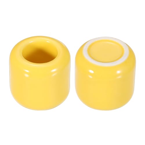 uxcell 2 Pcs Ceramic Chime Candle Holders, Small Ceramic Candle Holders for Birthday Parties Dinners Weddings Table Centerpiece Gatherings Anniversaries Occasions, Yellow - color: Yellow