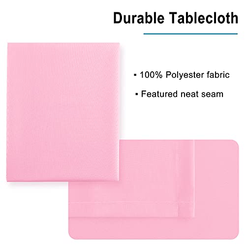 Pink Tablecloth Square, 30 x 30 Inch, 1 Pack | Waterproof, Wrinkle Resistant, Washable Fabric Table Cloth for Card Tables/Party/Dining/Spring/Wedding - color: Pink, size: 30" x 30" (Square)