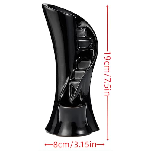Unique Cloud Stairs Ceramic Waterfall Incense Holder, Paired with a Pack of Backflow Incense Cones. (Black) - color: Black