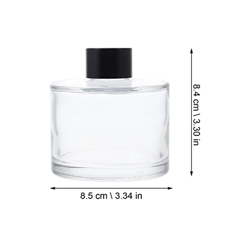 1set Glass Bottles Reed Diffuser Bottle Black Rattan Sticks Refillable Perfume Diffuser for Home Car Living Room Decor and Spa