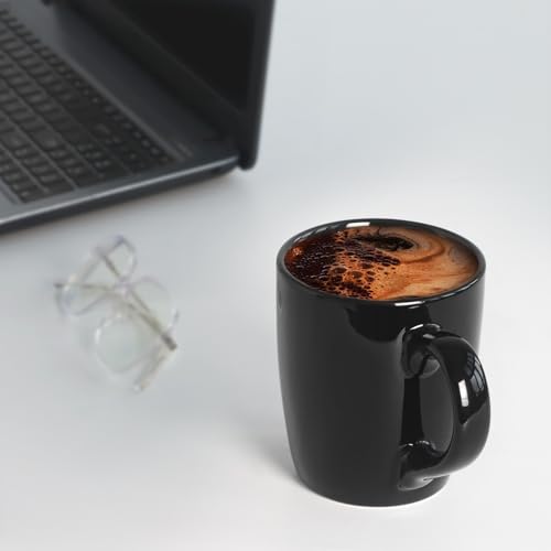 harebe 20 OZ Large Coffee Mug, Ceramic Tea Cup for Office and Home, Big Capacity with Handle, Cups for Men Women Mug Lovers, Microwave & Dishwasher Safe, Black - color: glossy black