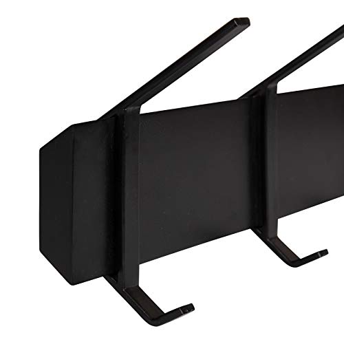 Kate and Laurel Rossmore Farmhouse 5-Hook Wall Hanging Coat Rack, Black, Modern Hanging Rack for Coats, Bags, Or Pots and Pans - color: Black