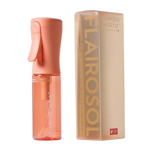FLAIROSOL MyStyle Travel Continuous Spray Bottle, 3.04oz/90ml, Peach | Portion control mist for air fryer, salad, BBQ, refillable & reusable, fine mist olive oil kitchen sprayer, anti-drip - color: Peach, style: 1 Pack