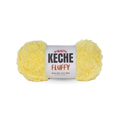 KECHE Fluffy Bulky Yarn – Super Soft Chunky Fuzzy Blanket Weight # 5 Yarn for Knitting Crocheting Crafting 3.5 oz (100 gr) 98 Yds (90 m) - Dark Yellow - color: Dark Yellow, size: 1 SKEIN
