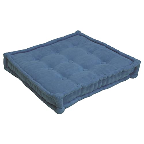 Blazing Needles Corded Button Tufted Floor Pillow, 25", Indigo - color: Indigo