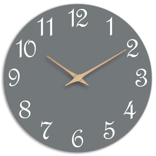 Wall Clock Battery Operated Silent Non-Ticking Simple Modern | Analog Kitchen Home Bathroom Living Room Bedroom Office Mordern Simple - color: E_gray, size: 8 Inch