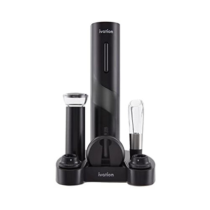 Ivation 7-Piece Wine Gift Set, Electric Opener, Aerator Pourer, Pump, Stand | Ideal for dinner parties, tastings, and everyday entertaining at home; keeps every accessory in one place.