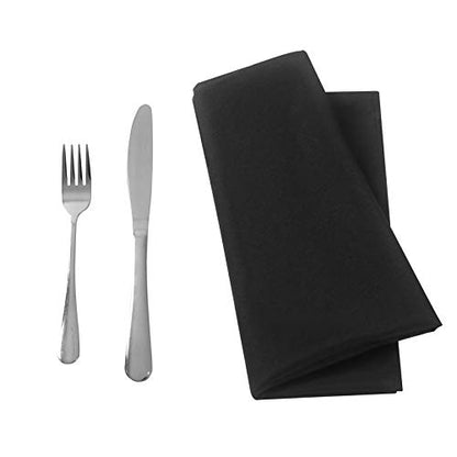 Bailarina Cloth Napkins Set of 80,17x17 inches Dinner Napkins Cloth Washable,Polyester Square Table Cloth Napkin Bulk with Hemmed Edges Ideal for Banquets, Parties and Weddings-Black - color: Black