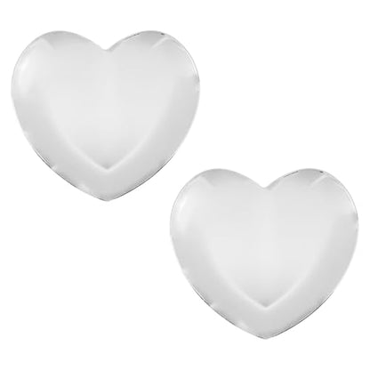 Dnyta 2Pcs Stainless Steel Decorative Tray, Decor Jewelry Dish for Dresser | Decor Makeup Serving Trays for Dresser Cosmetics Keys Watch Wallet Trinket (Small, Heart Shape, Silver) - style: Heart-shaped silver style (2pcs)
