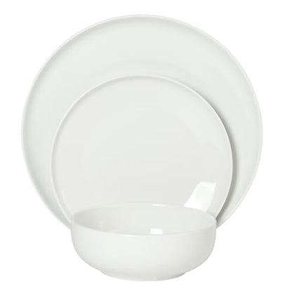 Gibson Home Havenstone 12-Piece Porcelain Dinnerware Set – Dinner Plates, Salad Plates & Bowls, Classic White Everyday Dish Set for Home, Kitchen, Microwave & Dishwasher Safe - color: White (Havenstone)