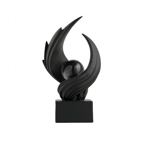 AWNR Modern Sculptures Living Room Shelf Decor Home Décor Accents | Black Abstract Art Accessories Decoration for Coffee Table Entryway Console Office Desk Nightstand Shelves Housewarming Gift - color: Black-c