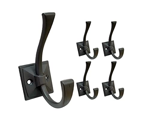 Coat and Hat Hook, Zinc Die Cast, Oil Rubbed Bronze, 5 Pack, Made in Taiwan - color: ORB, size: 5 Pack