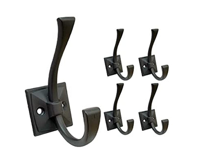 Coat and Hat Hook, Zinc Die Cast, Oil Rubbed Bronze, 5 Pack, Made in Taiwan - color: ORB, size: 5 Pack