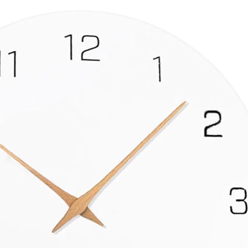 Wall Clock Minimalist Wooden Wall Clock Silent Non Ticking Decorative Hanging Clock Easy Read Dial Wood Suitable for Living Room, Arabic Numerals