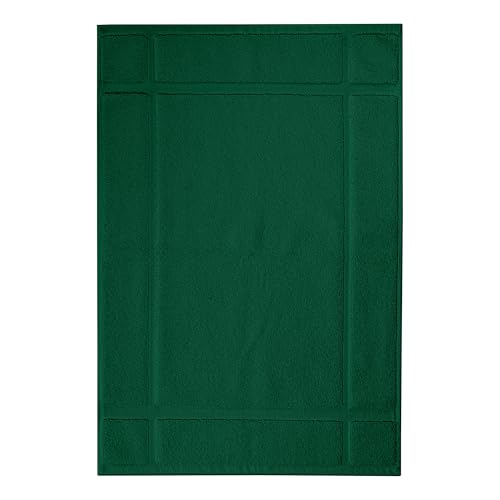 100% Cotton Bath Mat 24x17 Inches, 1350 GSM Thick Plush, Soft Absorbent, Oeko-Tex Certified, Durable Construction– Green - color: Green