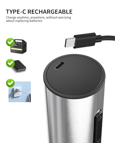 CIRCLE JOY 6-in-1 Electric Wine Opener Set Rechargeable Stainless Steel Wine Opener Gift Set with Foil Cutter, Rechargeable & Manual Wine Aerator Pourers, Vacuum Wine Stopper and Storage Base, Silver - color: 6-in-1 Silver
