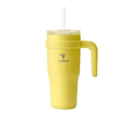 Reduce 24 oz Stainless Steel Tumbler with Handle - Dual-Wall Vacuum Insulated Travel Mug, Sweat-Proof Lid & Reusable Straw - Keeps Drinks Cold for 24 Hrs, Fits Cupholders, Dishwasher Safe -Pina Colada - color: Pina Colada, size: 24 Ounces