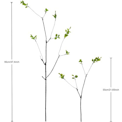 5 Pcs 37.4" Artificial Eucalyptus Stems for Vase, Autumn Yellow Leaf Faux Greenery, Olive | Ficus Long Stem Fake Leaves, Indoor Faux Plants for Home Office Decor