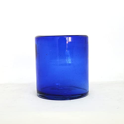 Solid Cobalt Blue 9 oz Short Tumblers (set of 6), Recycled Glass, Lead-free, Toxin-Free (9oz Tumbler) - color: Cobalt Blue, size: 9 oz