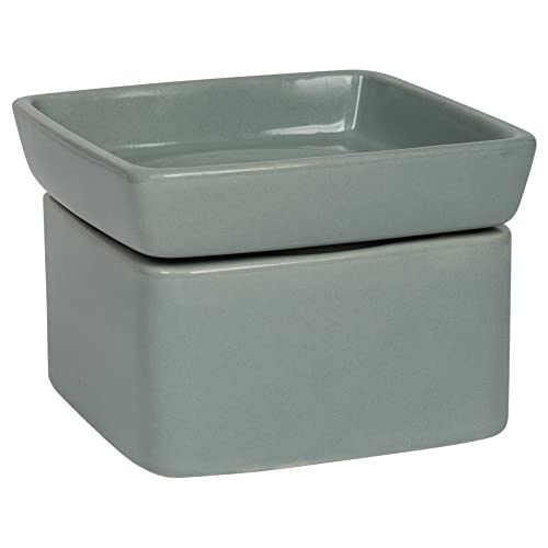 Ceramic Stoneware Electric 2-in-1 Tart Wax Oil Candle Warmer (1, Grey) - color: Gray