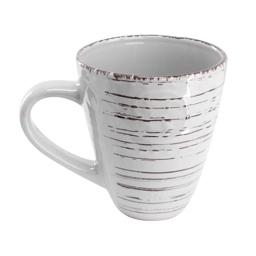 Elama Malibu Calcite 16-Piece Stoneware Embossed Pattern Reactive Glaze Light Gray Dinnerware Set, Tableware, Serveware Set (Calcite Gray) - color: Calcite Gray