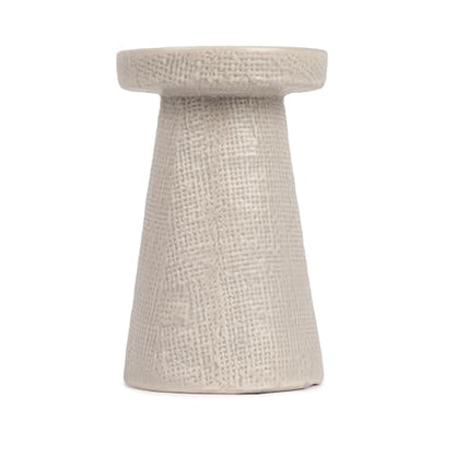 Main + Mesa Stoneware Pillar & Taper Candle Holders, Set of 2 - color: Light Graphite Gray, size: Set of 2