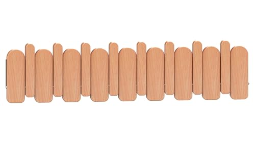 Wall Mounted Piano Key Hanger | Flip Style Hook | Entrance Wall Art Hook, Made of Oak Wood (3 Times Painted, 4 Times Polished) (Arc Beech, 8Hooks) - color: Arc Beech, size: 8Hooks