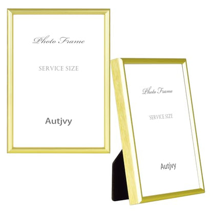 3.5x5 Teal Gold Aluminum Picture Frame 2 Pack, HD Glass Wall & Tabletop - color: Gold-Bronze, size: 3.5x5