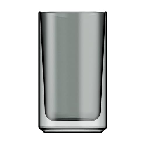 Terra Kaffe Fog Forte 12 oz Double-Walled Coffee Glass – Borosilicate Thermal Insulated Stackable Latte & Cold Brew Cup, Heat-Resistant Clear Glassware - color: Fog, size: 12 Ounces
