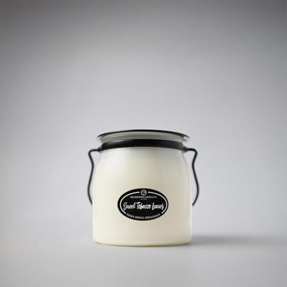 Milkhouse Candle Company Sweet Tobacco Leaves Soy Candle - Honey | Tobacco | Teakwood Scented - 16 oz Butter Jar with Lid, 65+ Hour Burn Time, Made in the USA - size: 16 Oz